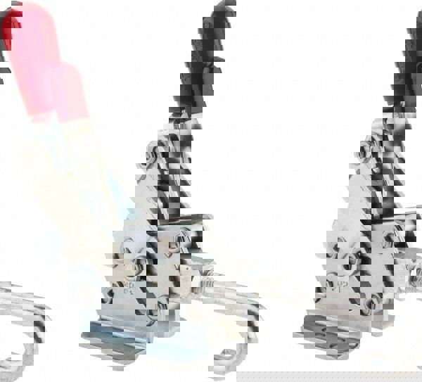 Pull-Action Latch Clamp: Horizontal, 1,507 lb, J-Hook, Flanged Base